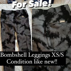 Bombshell ribbed grey/black tie dye leggings